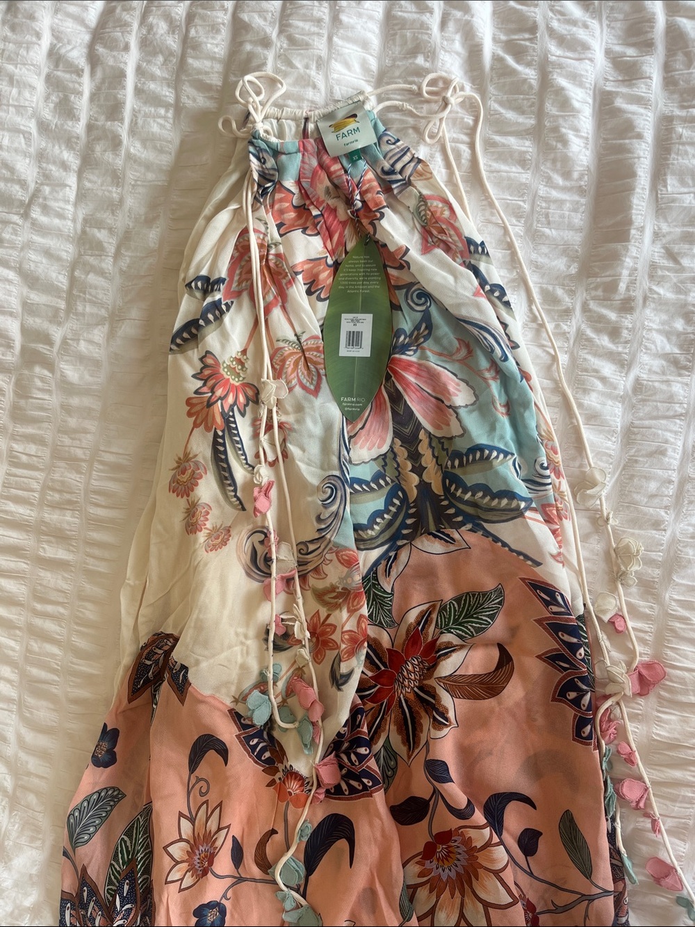 NWT FARM Rio Boho Delhi Floral Tie Shoulder Maxi Dress -XS - Picture 3 of 7